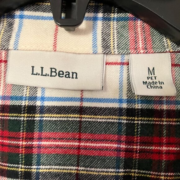 L.L.Bean Womens  Scotch Plaid Flannel Cotton Pajama Set Medium Petite Red XM EXC - Picture 7 of 12